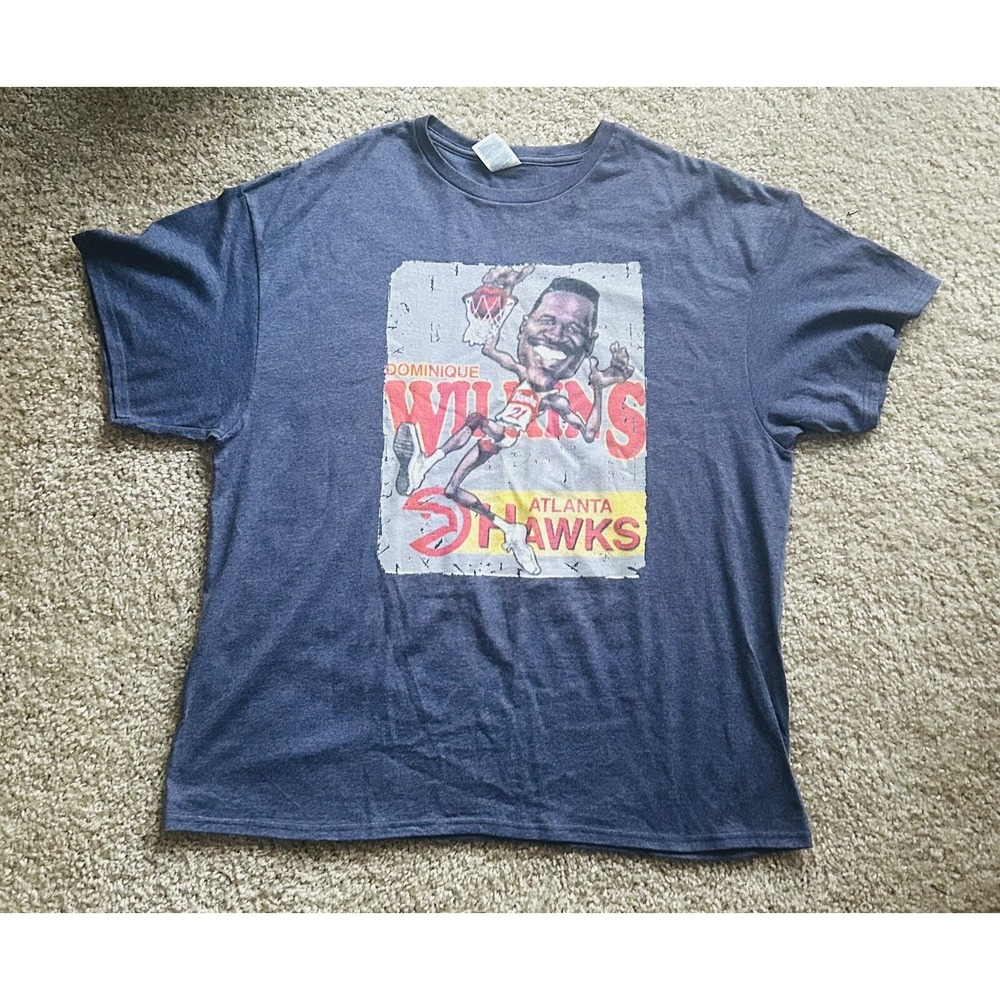 Dead Stock Dominique Wilkins Atlanta Hawks 90s Caricature Sz 2XL Delta Tag